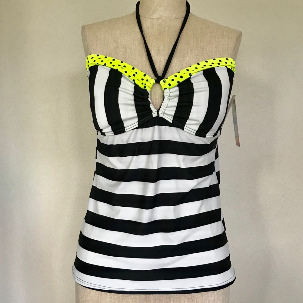Malibu Dream Girl Striped Swimsuit Top Size XL